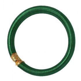 Bracelet Jonc BOUDDHISTE Chance & Fortune Fils de soie unis, tecturé épais, vert inédit signé Maison IEZL