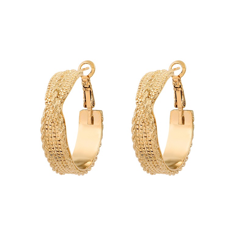 Boucles d'oreilles créoles NOLITA Or & Croisé multi chaînes - 2 cm signées SATELLITE Boucles d'oreilles créoles NOLITA Or & Croisé multi chaînes - 2 cm signées SATELLITE