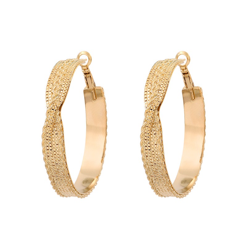 Boucles d'oreilles créoles NOLITA Or & Croisés multi chaînes - 5 cm signées SATELLITE Boucles d'oreilles créoles NOLITA Or & Croisés multi chaînes - 5 cm signées SATELLITE
