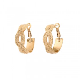 Boucles d'oreilles créoles NOLITA Or & Torsades multi chaînes - 2 cm signées SATELLITE