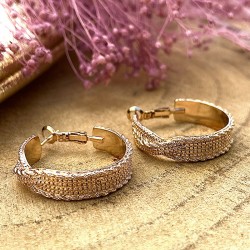Boucles d'oreilles créoles NOLITA Or & Croisé multi chaînes - 3 cm