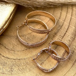Boucles d'oreilles créoles NOLITA Or & Croisé multi chaînes - 3 cm