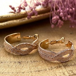 Boucles d'oreilles créoles NOLITA Or & Torsades multi chaînes - 2 cm