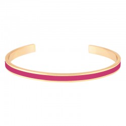 Bracelet jonc ouvert BANGLE Rose Cabaret doré signé BANGLE UP