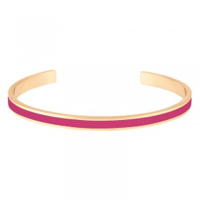 Bracelet jonc ouvert BANGLE Rose Cabaret doré signé BANGLE UP