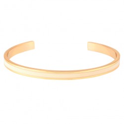 Bracelet jonc ouvert BANGLE Blanc sable doré signé BANGLE UP