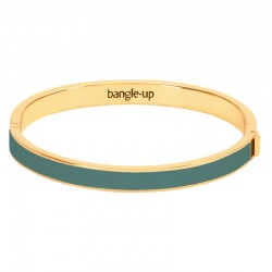 Bracelet jonc fermé BANGLE Vert VERDE doré signé BANGLE UP