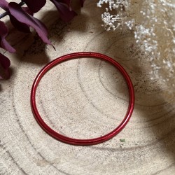 Bracelet Jonc BOUDDHISTE Chance fin - Rouge inédit TAILLE L