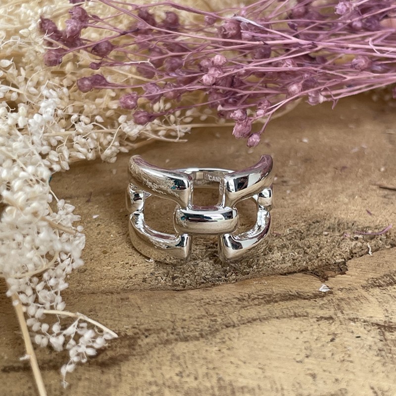 Bague Jonc Argent Avec Croix - Taille 51.5, Argent Fin - Occasion