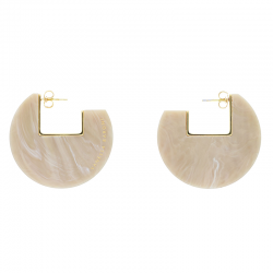 Créoles fantaisie Sand Marble doré - VANESSA BARONI - Bijoux fantaisie femme