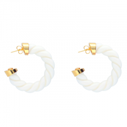 Boucles d'oreilles créoles ROPE OFF WHITE - VANESSA BARONI