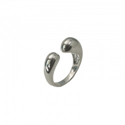 Bague large Argent - Anneau ouvert & Gouttes lisses designs CANYON