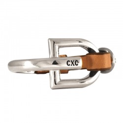 Bracelet Manchette jonc Ambar, cuir camel & Mors design - CXC