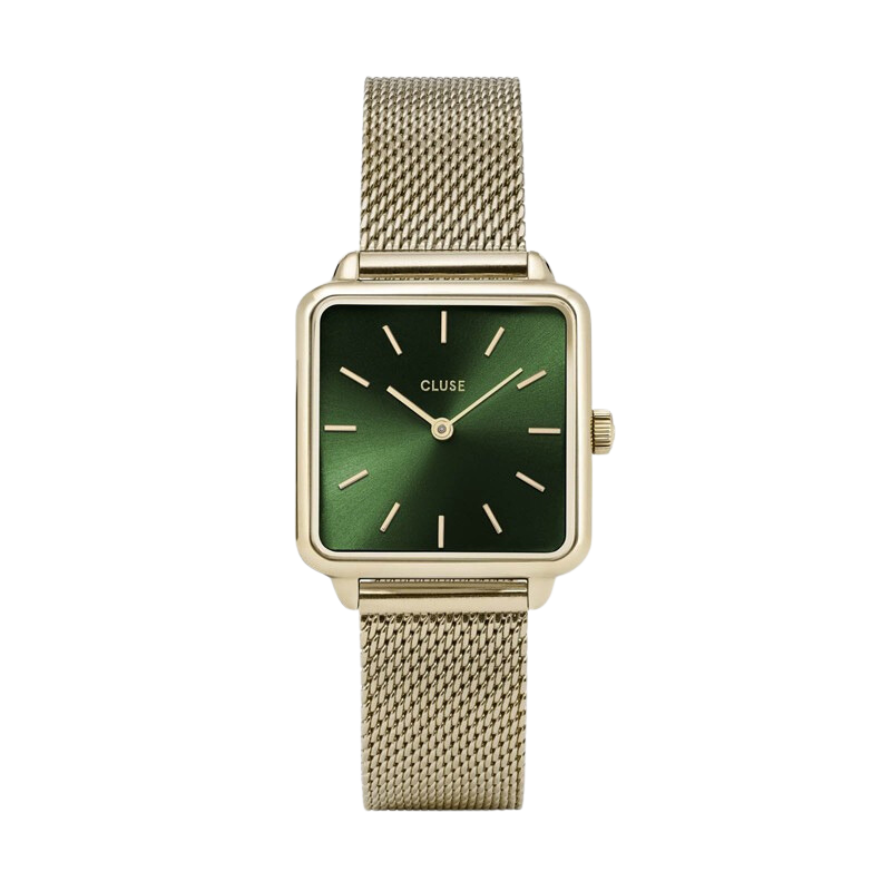 Montre La Tétragone Mesh Green, Gold - Bracelet milanais - Montre CLUSE Montre La Tétragone Mesh Green, Gold - Bracelet milanais - Montre CLUSE
