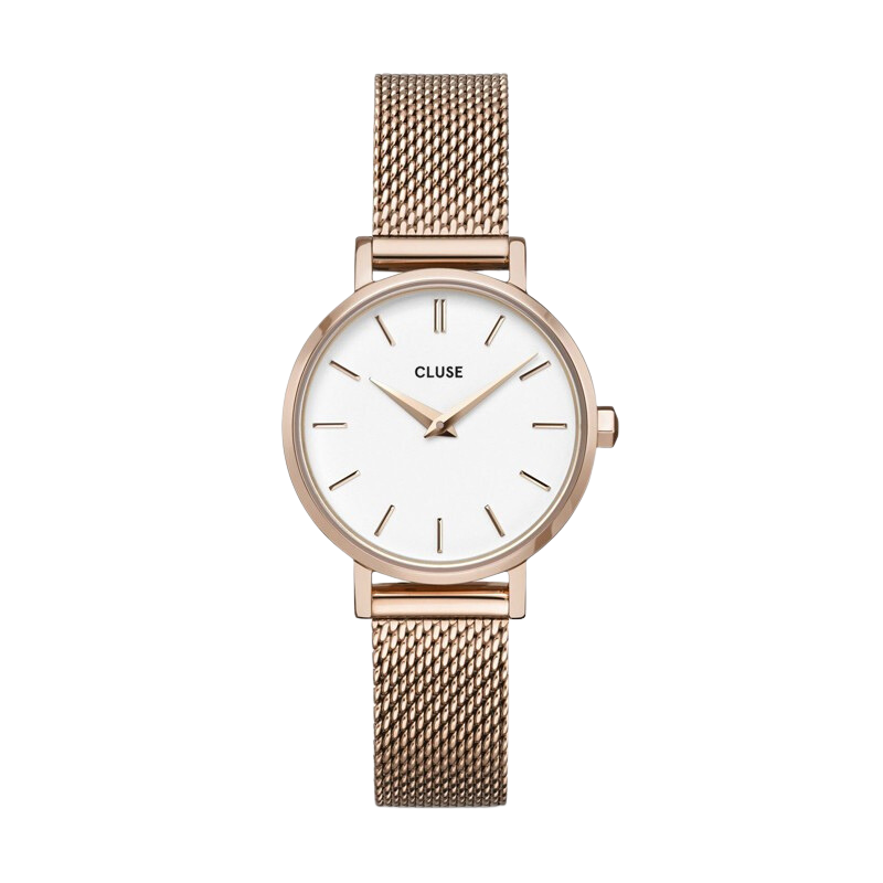 Montre Boho Chic Petite Mesh White, Rose Gold - Bracelet milanais & Cadran rond blanc - Montre CLUSE Montre Boho Chic Petite Mesh White, Rose Gold - Bracelet milanais & Cadran rond blanc - Montre CLUSE