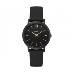 Montre Minuit Nylon Black - Gold - Bracelet silicone & Cadran rond noir - Montre CLUSE