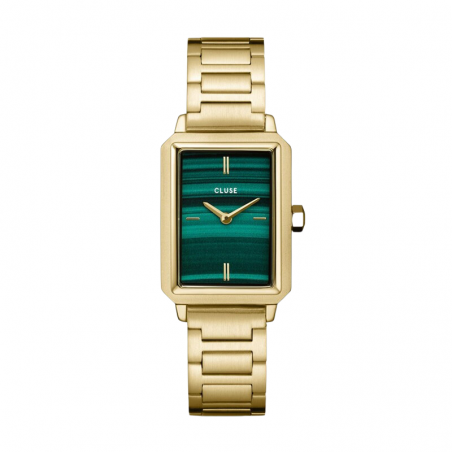 Montre Unisexe Fortune NYC – Boîtier Doré, Cadran Vert, Bracelet Caoutchouc Blanc – Neuf Avec étiquettes