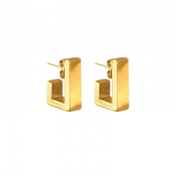 Boucles d'oreilles mini-créoles carrées Ambar Or CXC