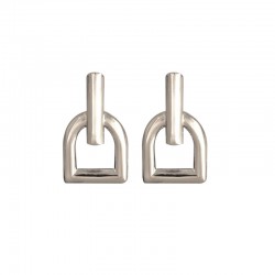 Boucles d'oreilles Puces pendantes Ambar métal - Barrette & Etrier design CXC