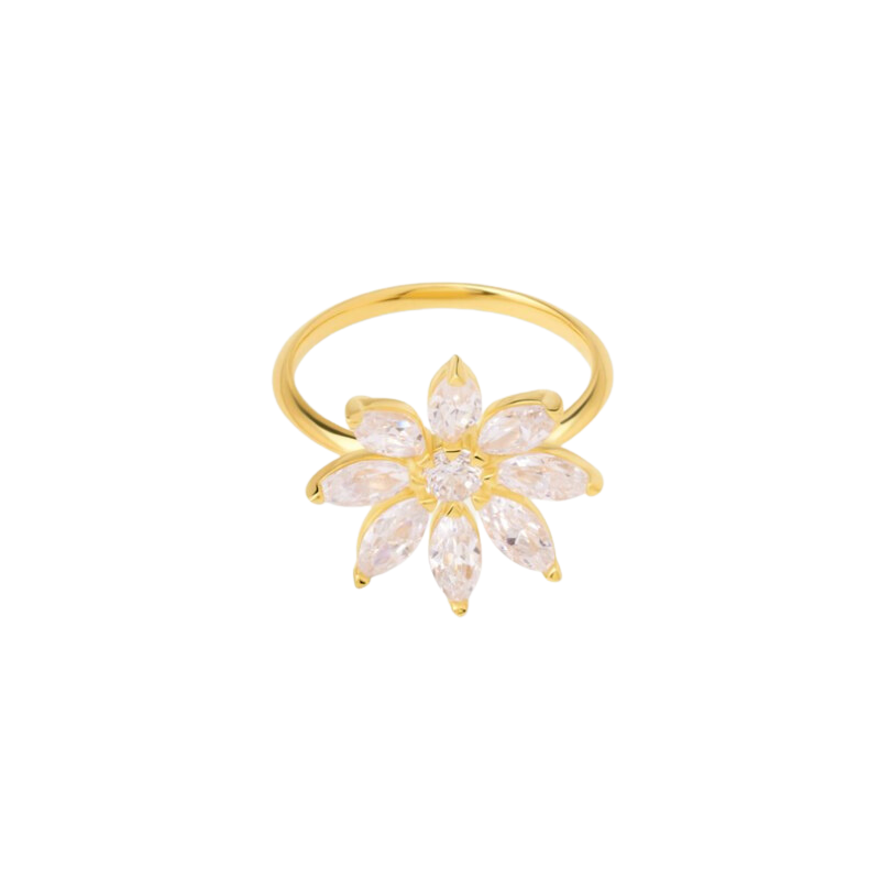 Bague plaqué or FLORENTINE - Anneau & Fleur Zircons blancs THEMA CAPSULE Bague plaqué or FLORENTINE - Anneau & Fleur Zircons blancs THEMA CAPSULE