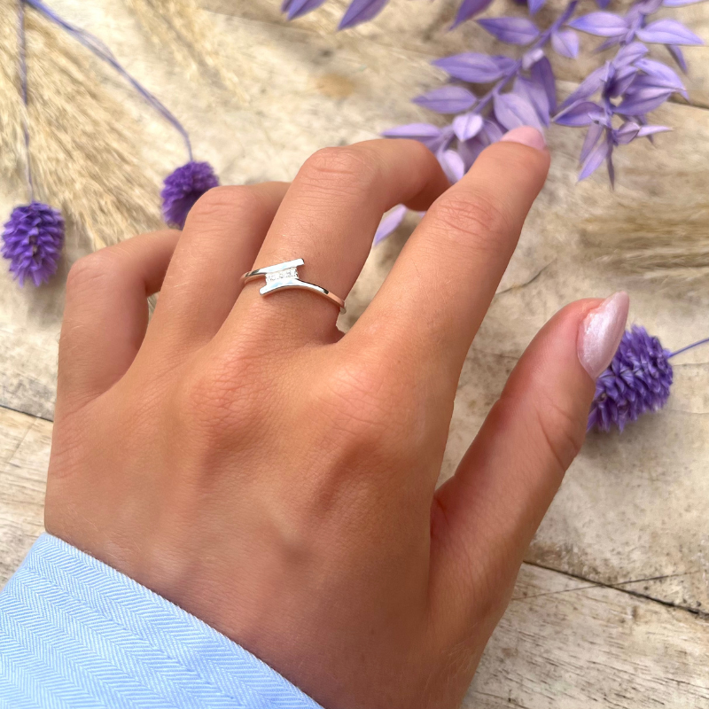 Achetez Bague Donia en Or Blanc 585 Zircone 1.335 Carats Ronde