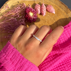 Bague fine MAO Argent & Anneaux croisés, ornés zircons blancs TAILLE 56
