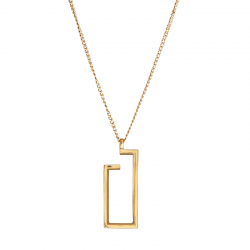 Collier mi long or, chaîne & Pendentif étrier design - CXC