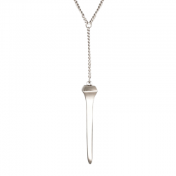 Collier cravate argent ajustable, chaîne & Pendentif clou design CXC
