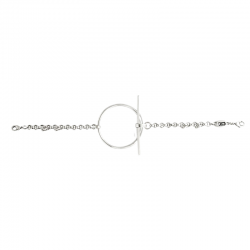 Bracelet Gourmette RING métal - Chaîne & Anneau rond barrette CXC