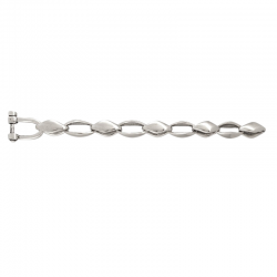 Bracelet Gourmette Argent - Mailles losanges designs & Manille - CXC