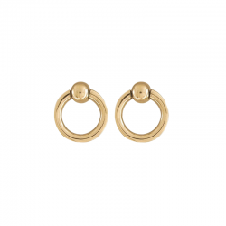Boucles d'oreilles Créoles BOLA plaquées or & Boule anneau design CXC