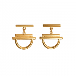 Boucles d'oreilles pendantes Or - Barres & Anneaux étriers design - CXC