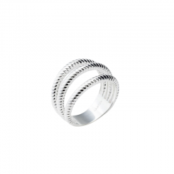 Bague Large en Argent MATTEO - Trois anneaux éventails striés BIJOUX CANYON