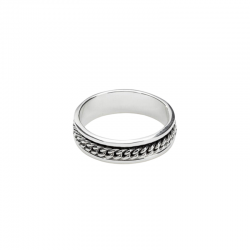 Bague en Argent 5 mm - Anneau lisse & Maille Gourmette BIJOUX CANYON ARGENT