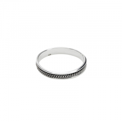 Bague en Argent - Anneau fin & Maille Gourmette CANYON BIJOUX ARGENT