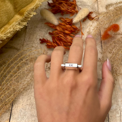 Bague large Ambar métal - Anneau & Rouleau design TAILLE 58