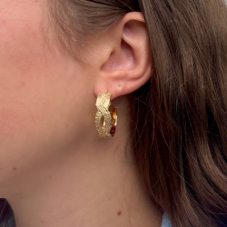 Boucles d'oreilles créoles NOLITA Or & Torsades multi chaînes - 2 cm