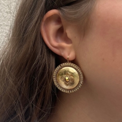 Boucles d'oreilles Dormeuses PORTE-BONHEUR Or - Feuilles de cuivre doré