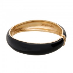 Bracelet Jonc large Amok Uni doré - Email Noir ARGELOUSE