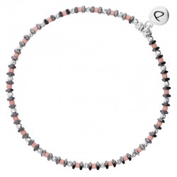 Bracelet élastiqué MIRISSA argent - Corail en Miyukis & Hématites - Diorane Bijoux