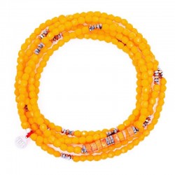 Collier & Bracelet élastique VIR Melon - Perles de bohèmes orange en 6 tours - TETES BLONDES