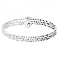 Bracelet multi tours élastiqué Argent & Perles facettées  - DORIANE Bijoux