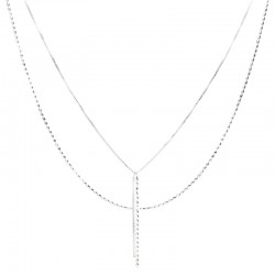 Collier court multi rangs HAORA Argent - Chaîne serpent & Chaîne facettes - DORIANE Bijoux