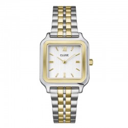 Montre Gracieuse Steel Bicolour Silver Gold cadran carré & bracelet oyster - CLUSE