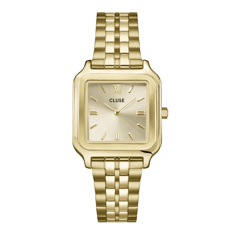 Montre Gracieuse Steel Gold Color cadran carré & bracelet oyster - CLUSE Montre Gracieuse Steel Gold Color cadran carré & bracelet oyster - CLUSE