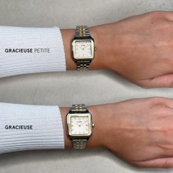 Montre Gracieuse Steel Light Blue Silver Color cadran carré bleu clair