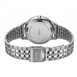 Montre Minuit Multifonction Steel Full Silver colour, cadran rond blanc