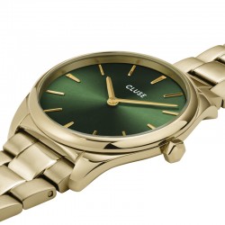Montre Féroce Petite Steel Green Gold, cadran rond vert & bracelet oyster
