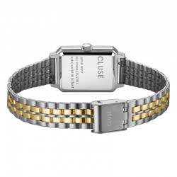 Montre Fluette Steel Bicolor, cadran rectangle blanc & bracelet oyster