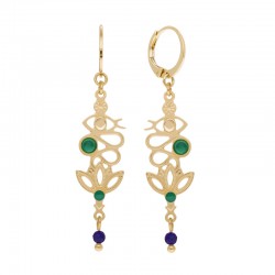 Boucles d'oreilles pendantes LUXOR Or - Dormeuse, oeil, serpent, fleur Papyrus - Laëti Trëma